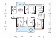 136.30平户型， 4室2厅2卫1厨， 建筑面积约136.30平米