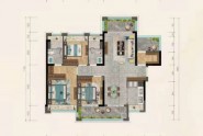 五期112-113m²户型， 3室2厅2卫1厨， 建筑面积约112.00平米